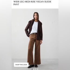 NWT Banana Republic WIDELEG HIGHRISE VEGAN SUEDE PANT Size 26 (2) Soldout online